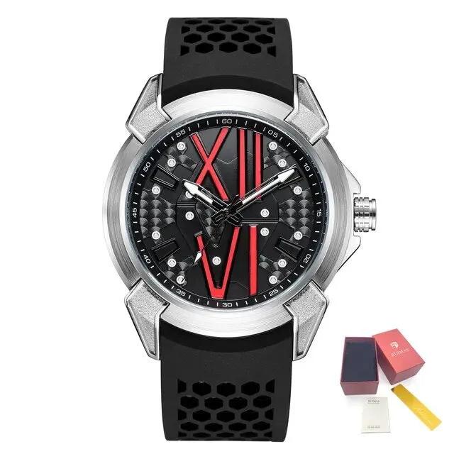 RUIMAS Men Sport Watches Top Brand Quartz Watch Waterproof Wristwatch Silicone Strap Clock Chronograph Relogio Masculino 332 by MEGIR WATCH GROUP