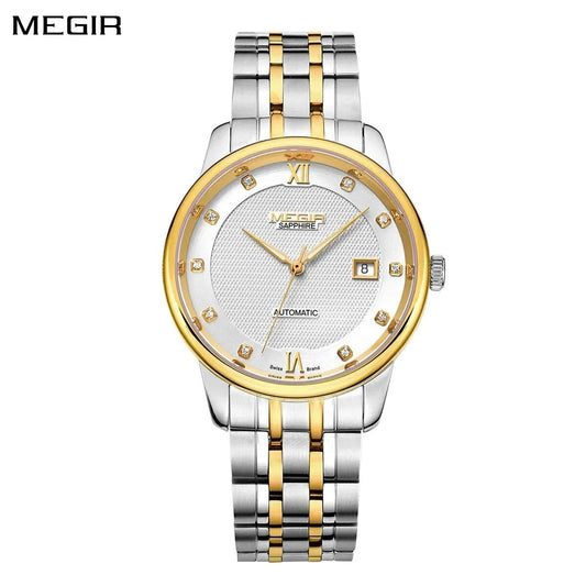 MEGIR Men Watches Stainless Steel Bracelet Sapphire Automatic Mechanical Watch Luxury Business Wristwatches Clock Reloj Hombre 96002 by MEGIR WATCH GROUP
