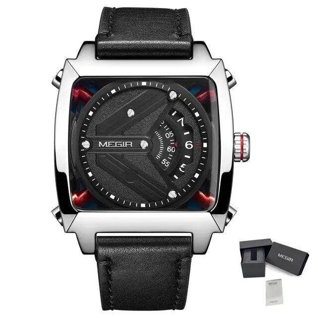 MEGIR Watches for Men Leather Strap Automatic Mechanical Watch Waterproof Business Casual Wristwatch Date Clock Montre Homme 62071 by MEGIR WATCH GROUP