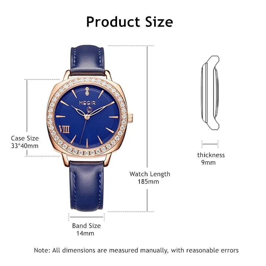 MEGIR Fashion Women Watch Luxury Diamond Leather Ladies Bracelet Watch Female Quartz Wristwatches Dress Clock Relogio Feminino 7029 by MEGIR WATCH GROUP