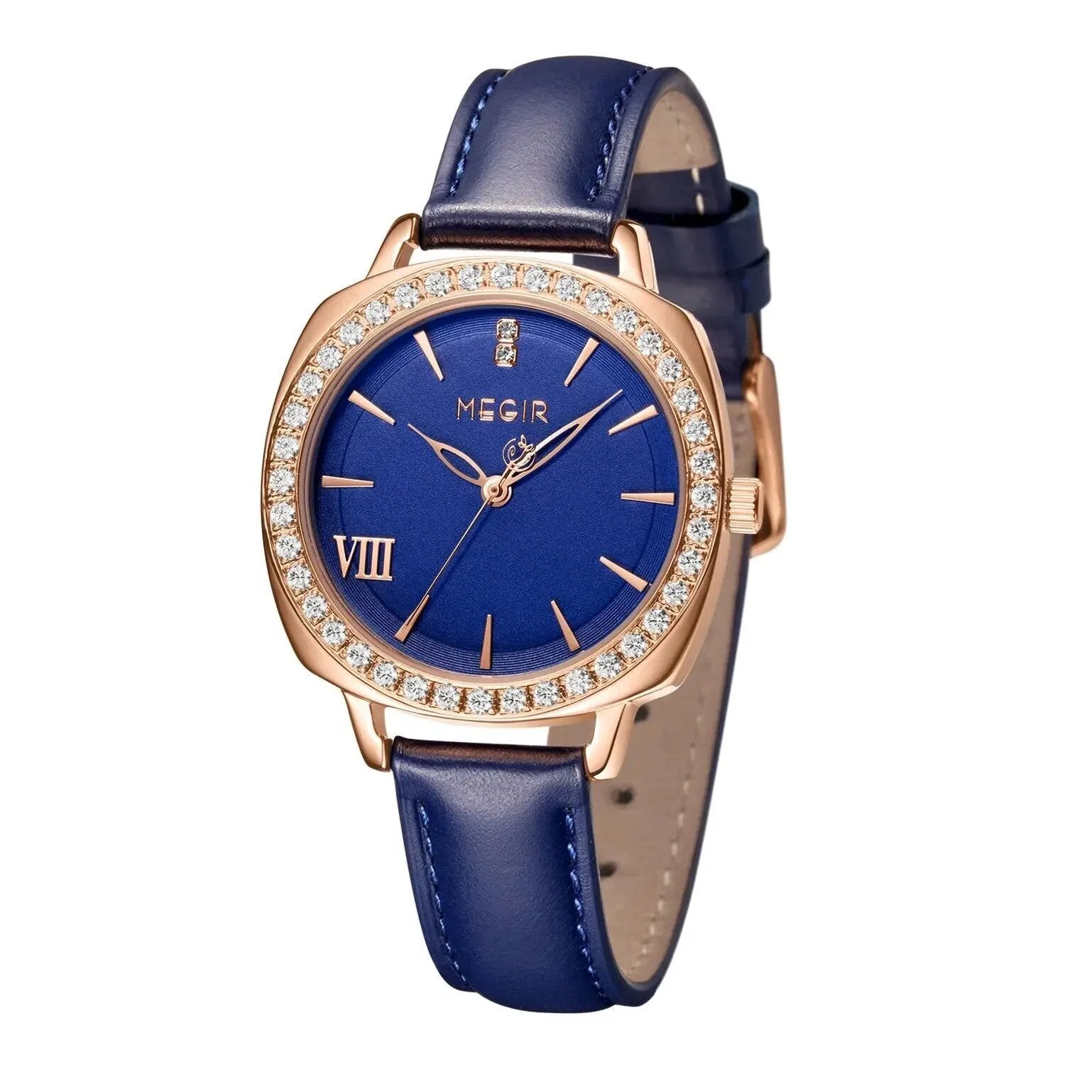 MEGIR Fashion Women Watch Luxury Diamond Leather Ladies Bracelet Watch Female Quartz Wristwatches Dress Clock Relogio Feminino 7029 by MEGIR WATCH GROUP