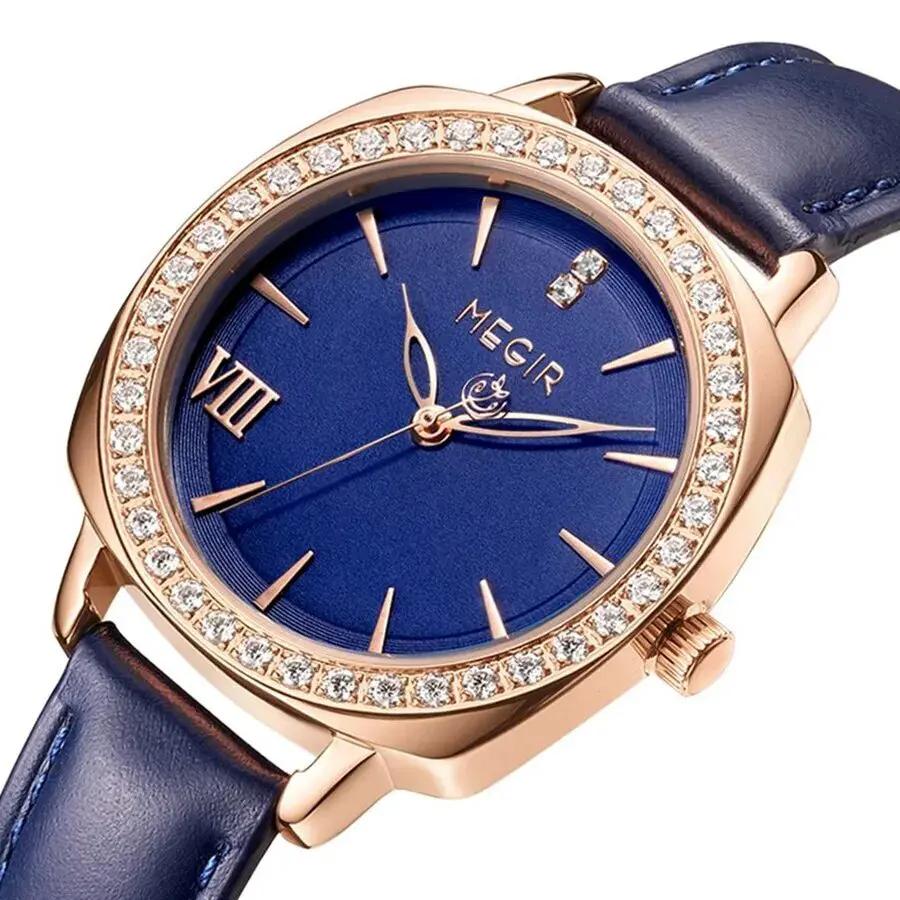 MEGIR Fashion Women Watch Luxury Diamond Leather Ladies Bracelet Watch Female Quartz Wristwatches Dress Clock Relogio Feminino 7029 by MEGIR WATCH GROUP