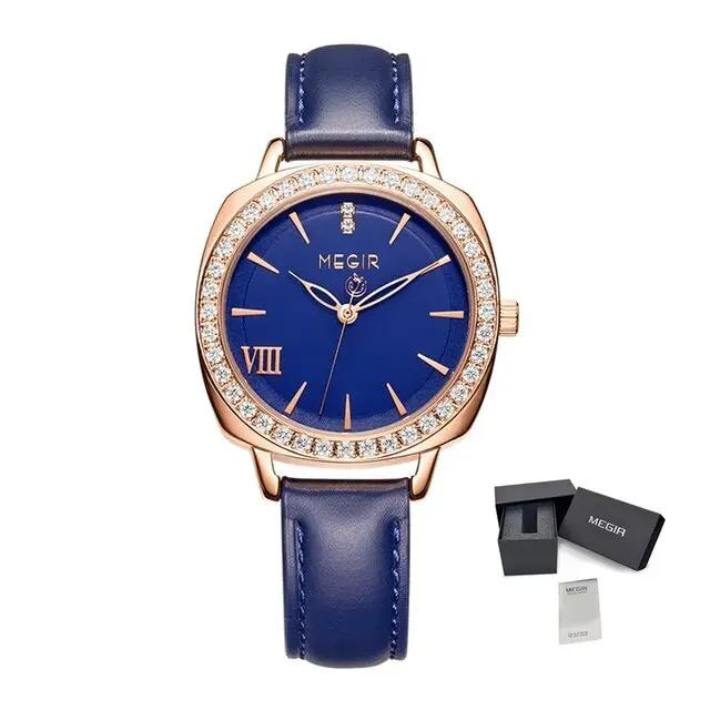 MEGIR Fashion Women Watch Luxury Diamond Leather Ladies Bracelet Watch Female Quartz Wristwatches Dress Clock Relogio Feminino 7029 by MEGIR WATCH GROUP