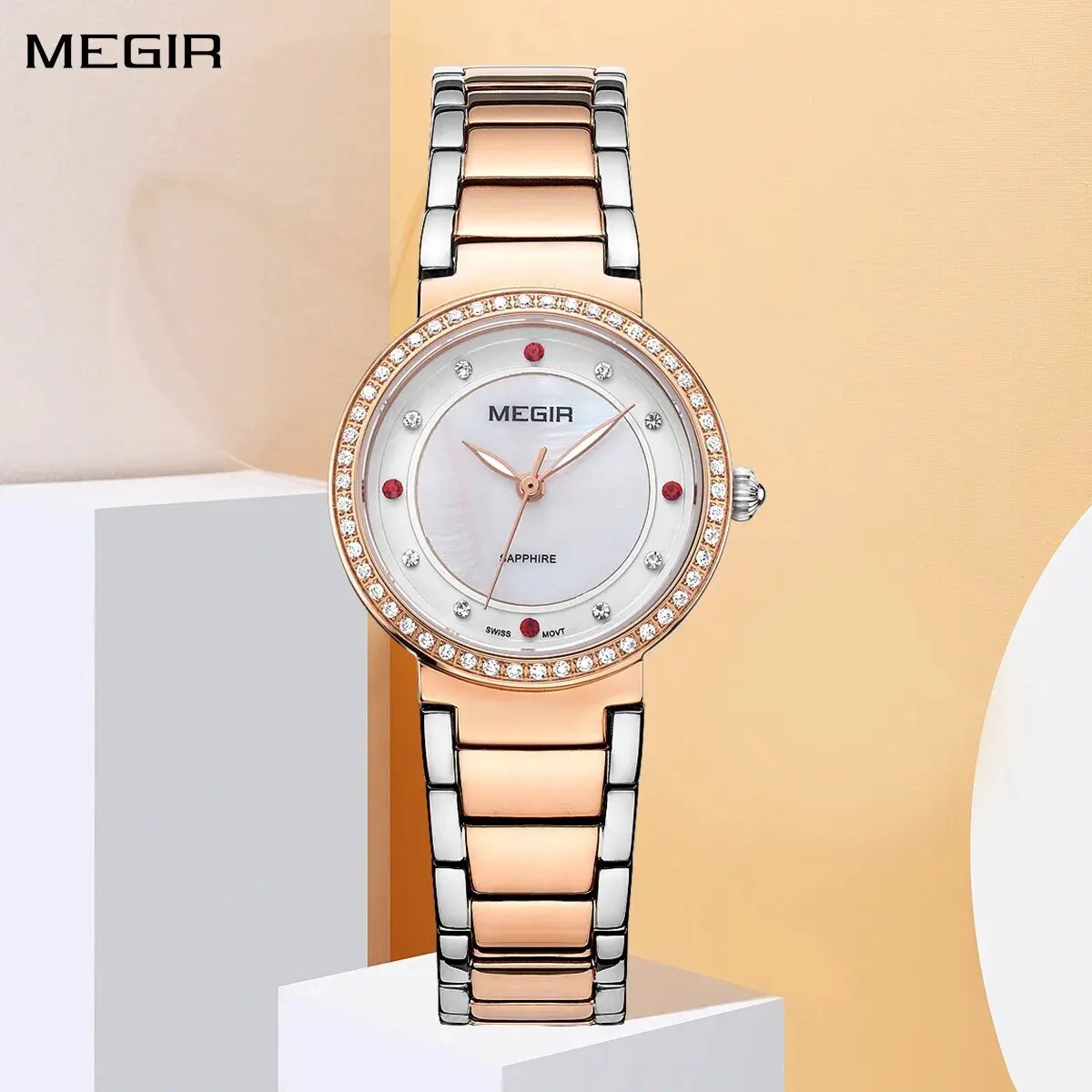 MEGIR Fashion Stainless Steel Women Bracelet Quartz Watches Elegant Business Ladies Clock Female Sport Wristwatch Reloj Mujer 4164 by MEGIR WATCH GROUP