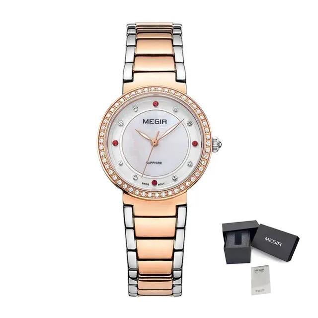 MEGIR Fashion Stainless Steel Women Bracelet Quartz Watches Elegant Business Ladies Clock Female Sport Wristwatch Reloj Mujer 4164 by MEGIR WATCH GROUP