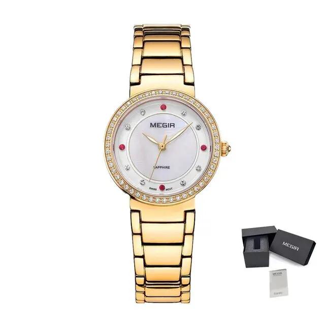 MEGIR Fashion Stainless Steel Women Bracelet Quartz Watches Elegant Business Ladies Clock Female Sport Wristwatch Reloj Mujer 4164 by MEGIR WATCH GROUP