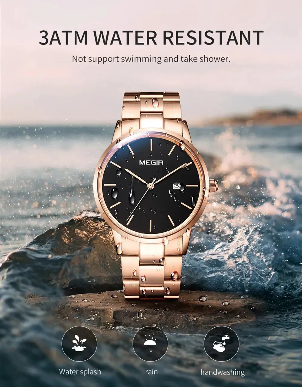 MEGIR Quartz Watch for Men Top Brand Luxury Steel Band Wristwatches Business Casual Date Clock Waterproof Relogio Masculino 2164 by MEGIR WATCH GROUP