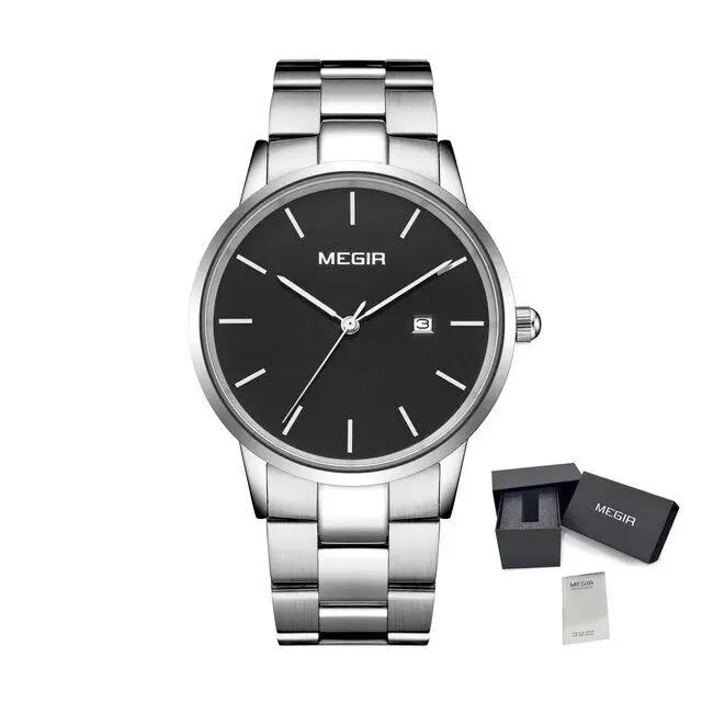 MEGIR Quartz Watch for Men Top Brand Luxury Steel Band Wristwatches Business Casual Date Clock Waterproof Relogio Masculino 2164 by MEGIR WATCH GROUP
