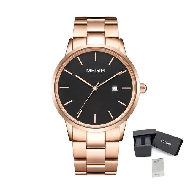 MEGIR Quartz Watch for Men Top Brand Luxury Steel Band Wristwatches Business Casual Date Clock Waterproof Relogio Masculino 2164 by MEGIR WATCH GROUP