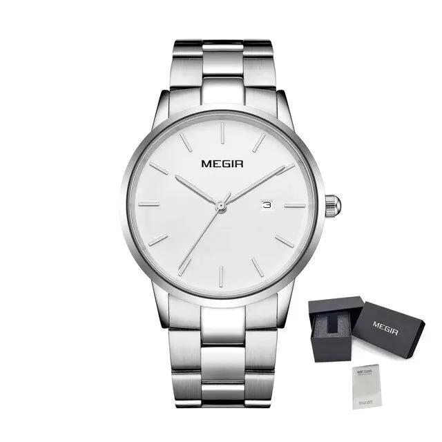 MEGIR Quartz Watch for Men Top Brand Luxury Steel Band Wristwatches Business Casual Date Clock Waterproof Relogio Masculino 2164 by MEGIR WATCH GROUP