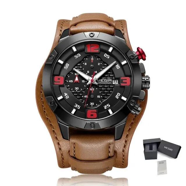 MEGIR Large Dial Watches for Men Luxury Brand Sports Chronograph Clock Waterproof Luminous Hands Quartz Wristwatch Reloj Hombre 2099 by MEGIR WATCH GROUP