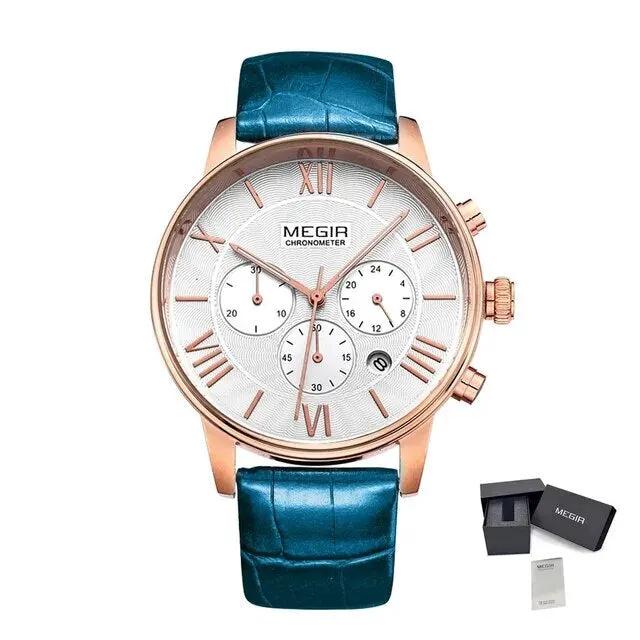MEGIR Brown Retro Sports Quartz Men's Watches Large Dial Chronograph Clock Fashion Multifunctional Men Wrist Watch Montre Homme 2012 by MEGIR WATCH GROUP