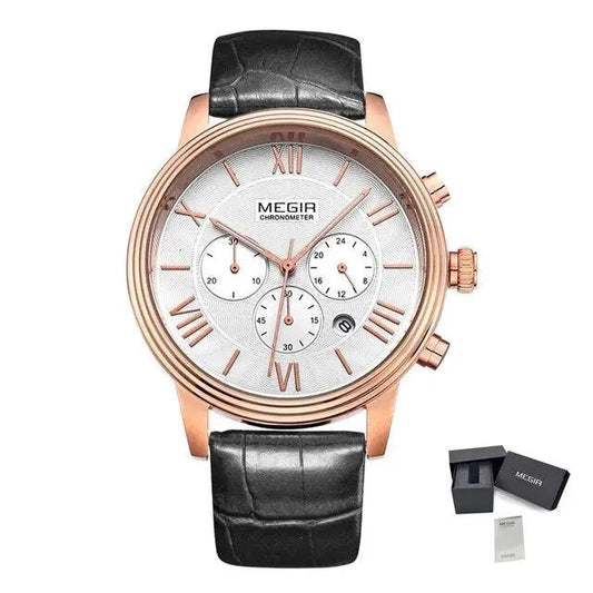MEGIR Brown Retro Sports Quartz Men's Watches Large Dial Chronograph Clock Fashion Multifunctional Men Wrist Watch Montre Homme 2012 by MEGIR WATCH GROUP