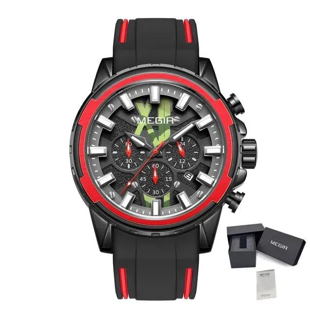 MEGIR New Sport Watch for Luxury Silicone Quartz Casual Wristwatch Waterproof Military Wrist Watch Man Clock Reloj Hombre 2133 by MEGIR WATCH GROUP