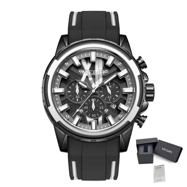MEGIR New Sport Watch for Luxury Silicone Quartz Casual Wristwatch Waterproof Military Wrist Watch Man Clock Reloj Hombre 2133 by MEGIR WATCH GROUP