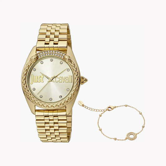 Just Cavalli Women's Gold Stainless Steel Watch, Champagne Dial | Jc1l195m0065 by JUST CAVALLI