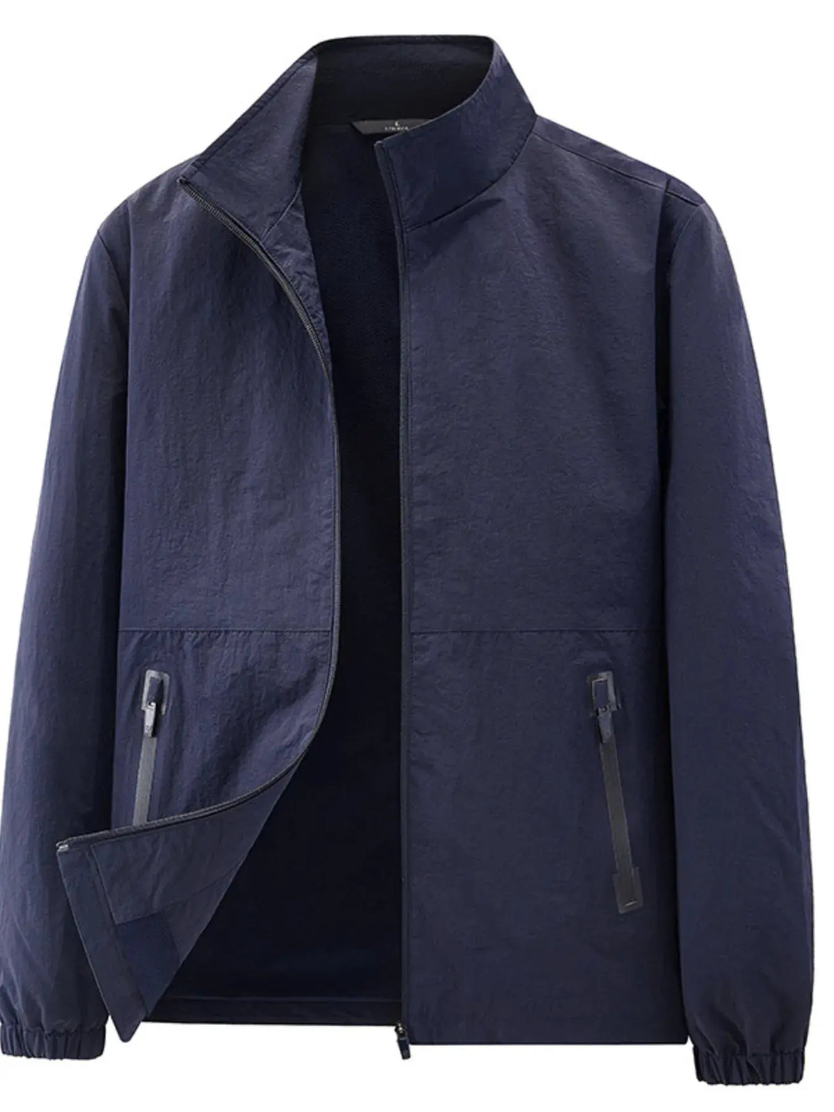 Men's Plus Size Zip Up Long Sleeve Jacket by Trendsi