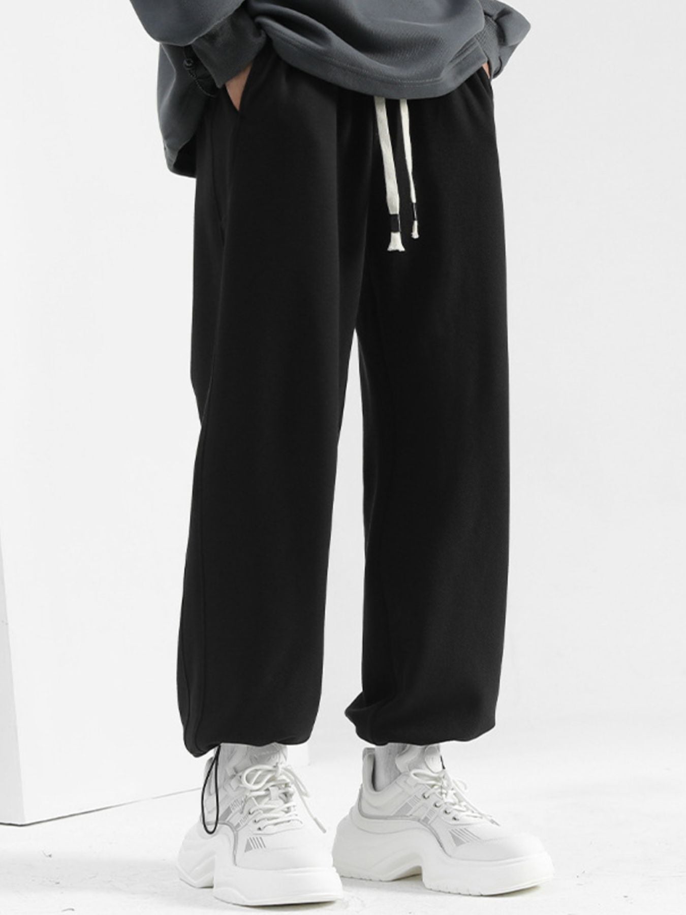 Men's Plus Size Casual Loose-Fit Drawstring Pants by Partner Label