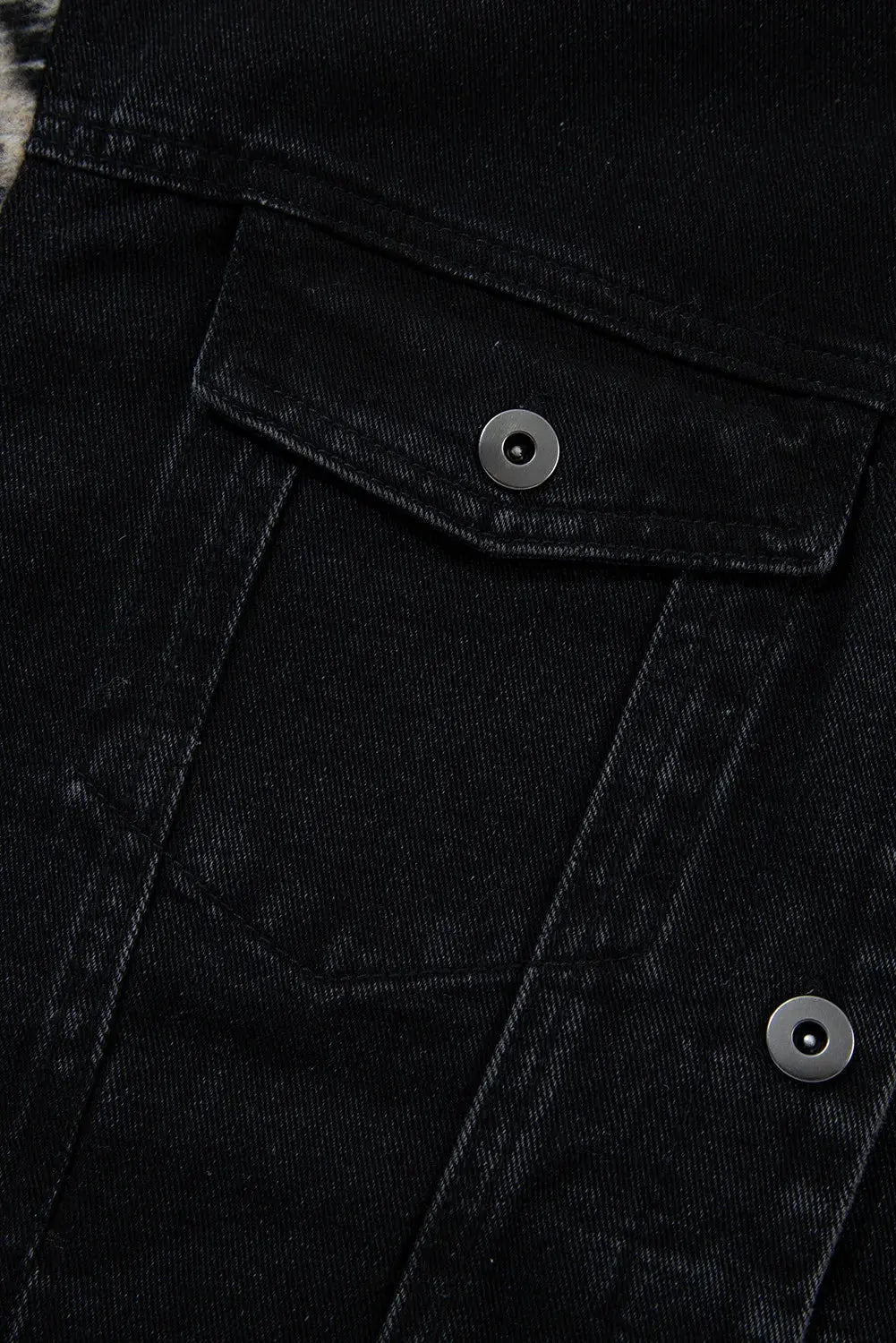 Drawstring Raw Hem Button Up Hooded Denim Jacket by Partner Label