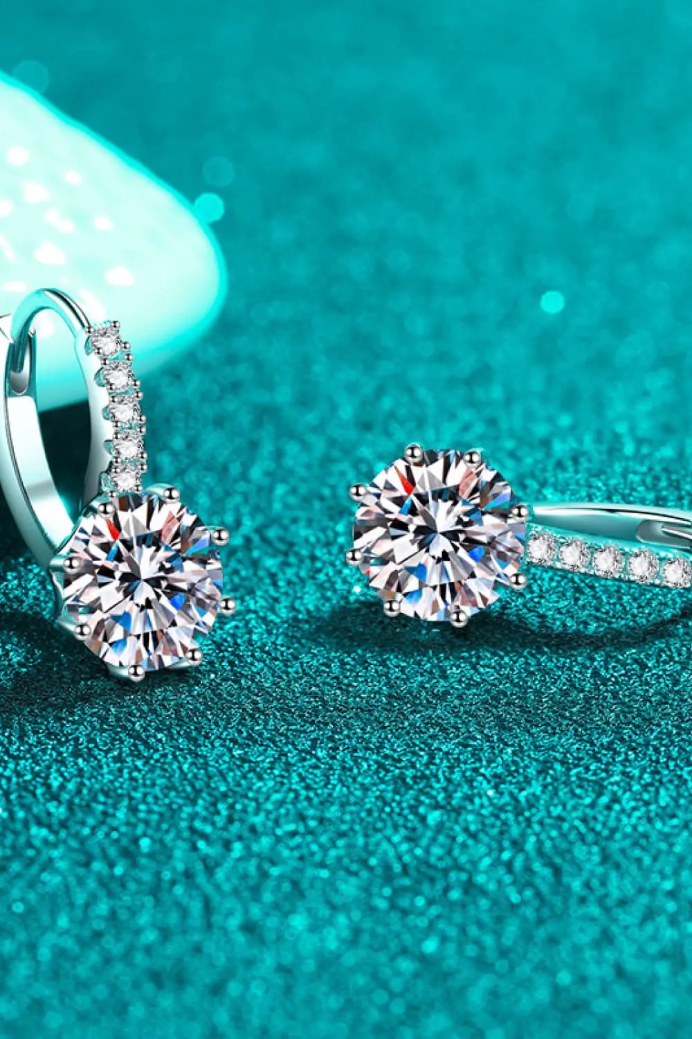 4 Carat Moissanite 925 Sterling Silver Earrings by Partner Label