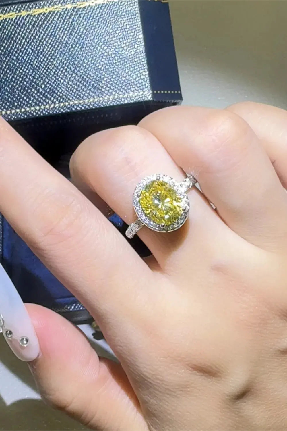 3 Carat Moissanite 925 Sterling Silver Ring by Partner Label