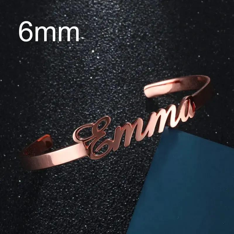 Customized Name Bracelet Personalized Custom Bangles Stainless Steel Jewelry by Maiden-Art