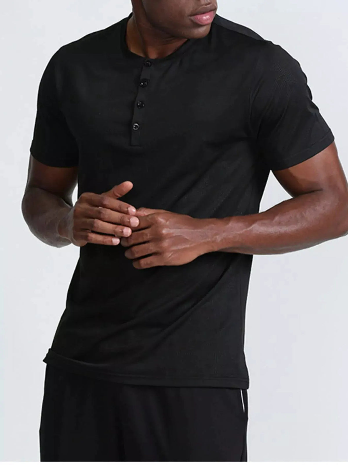 Men's Plus Size Lightweight Henley Active T-Shirt by Partner Label
