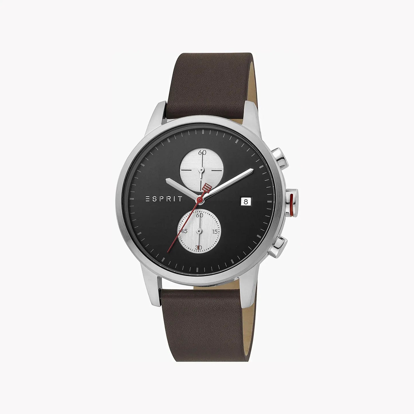 Esprit Men's Brown Leather Watch, Black Dial | Es1g013m0075 by ESPRIT