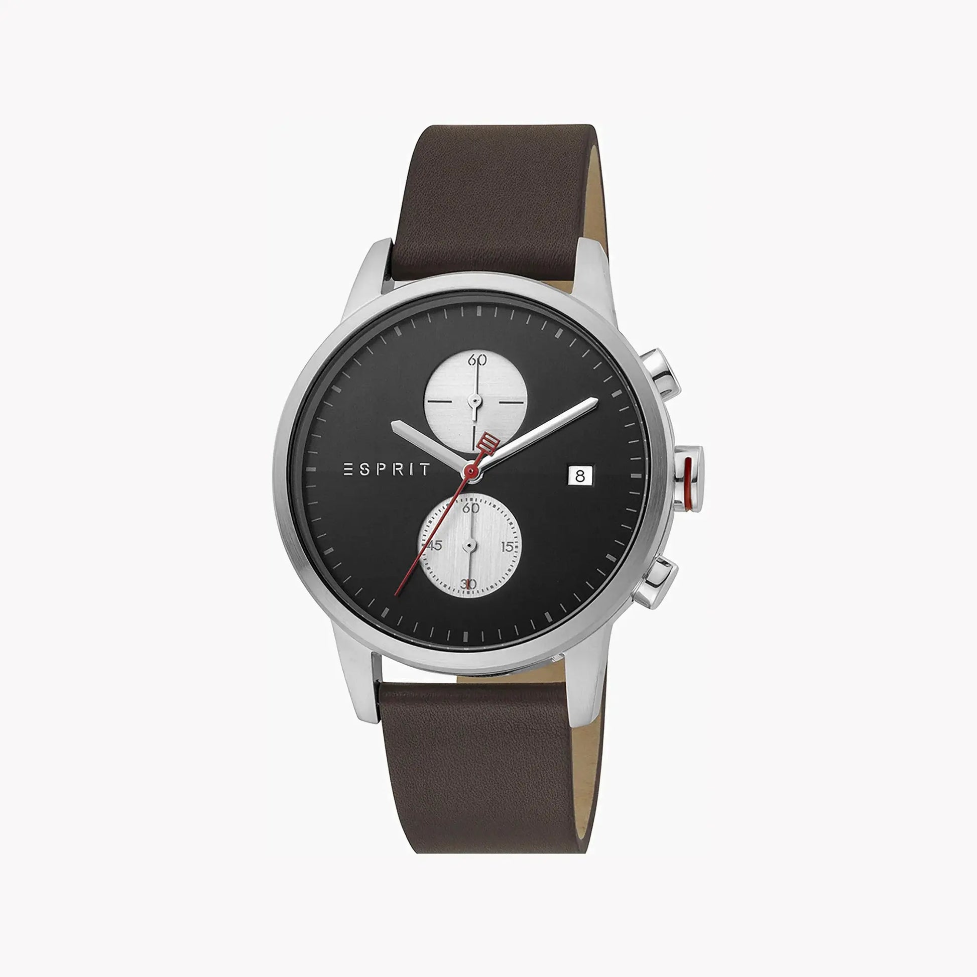 Esprit Men's Brown Leather Watch, Black Dial | Es1g013m0075 by ESPRIT