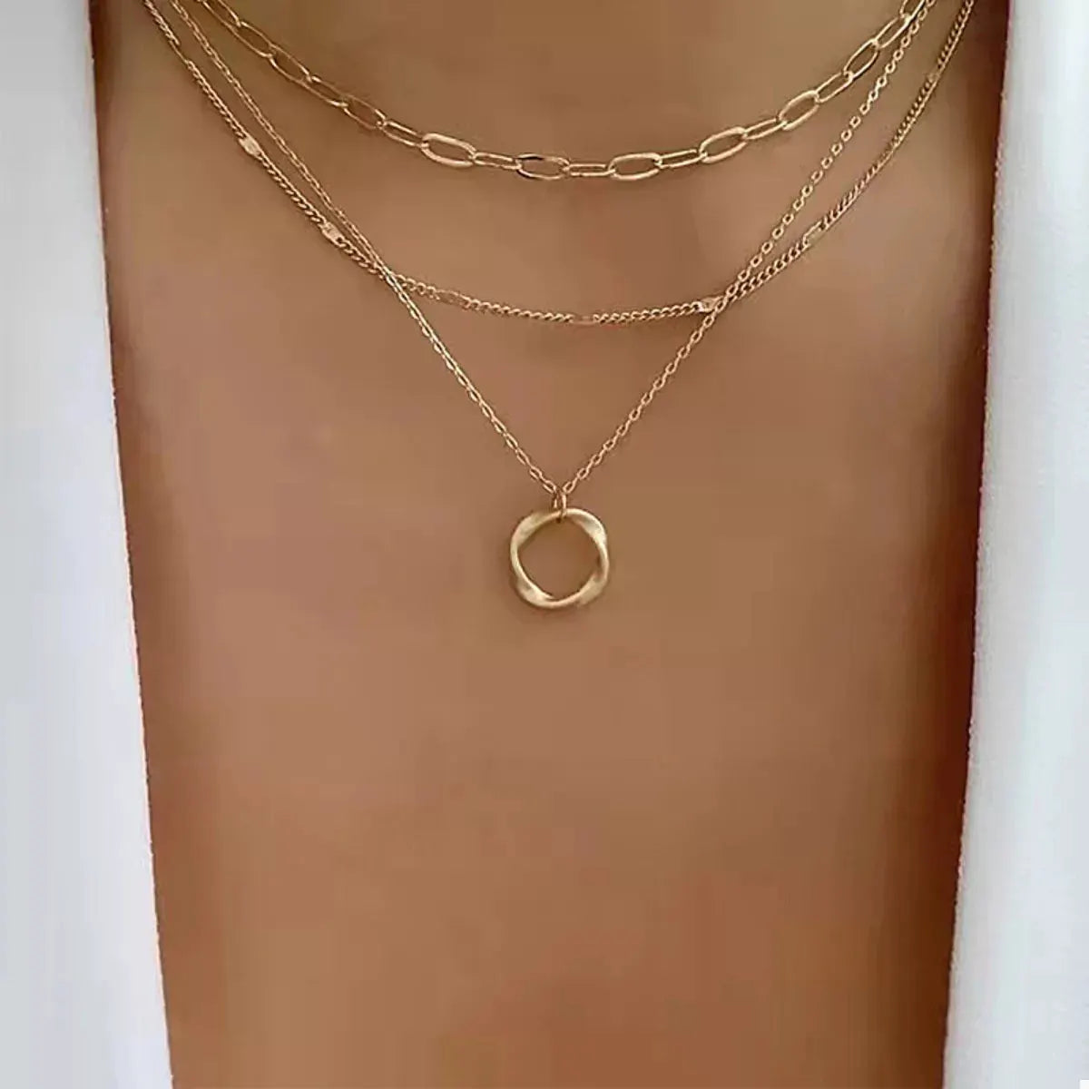 Three Layered Pendant Necklace by Partner Label