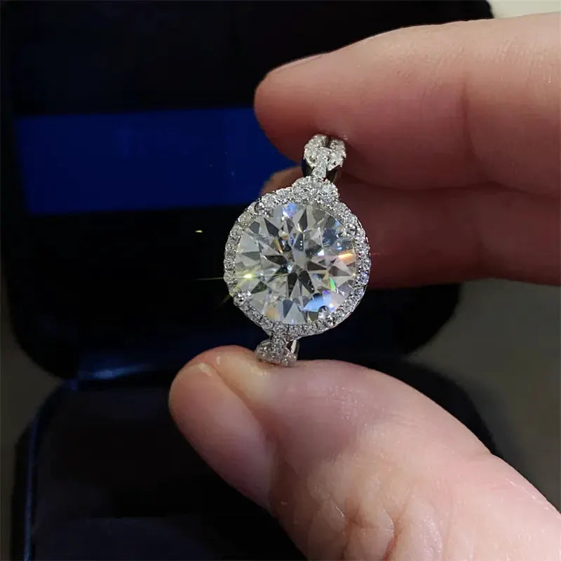 3 Carat 925 Sterling Silver Moissanite Ring by Partner Label