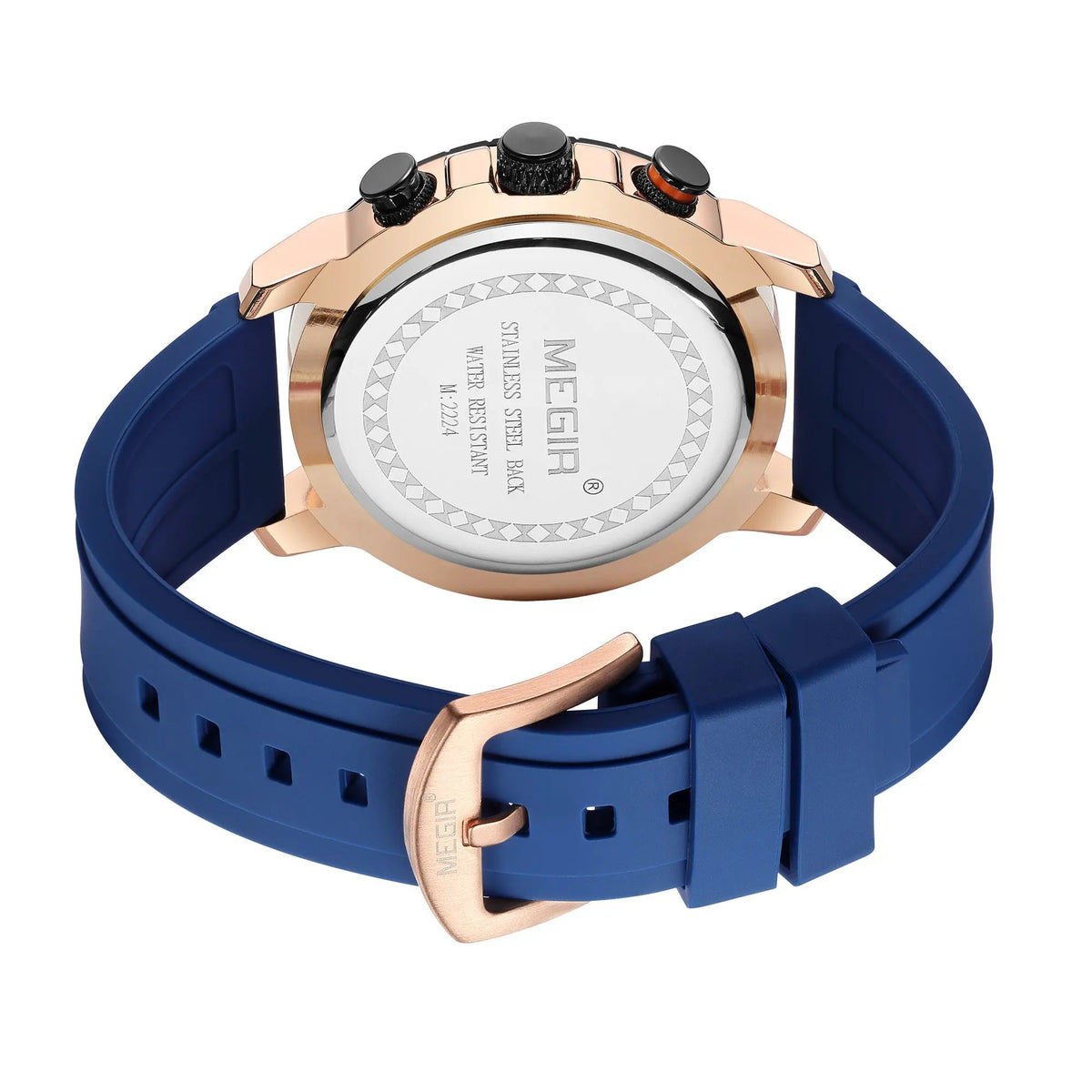MEGIR Luxury Military Watches for Men Fashion Sport Quartz Wristwatch Waterproof Silicone Band Male Clock Chronograph with Date 2224 by MEGIR WATCH GROUP