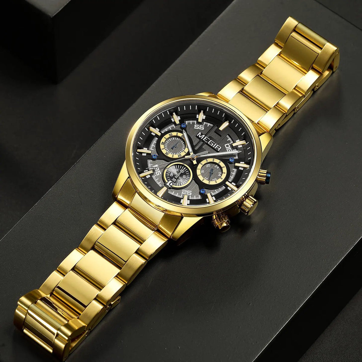 MEGIR Luxury Watch Mens Business Watches Calendar Stainless Steel Quartz Wrist Watch Clock Casual Chronograph Relogio Masculino 2220 by MEGIR WATCH GROUP