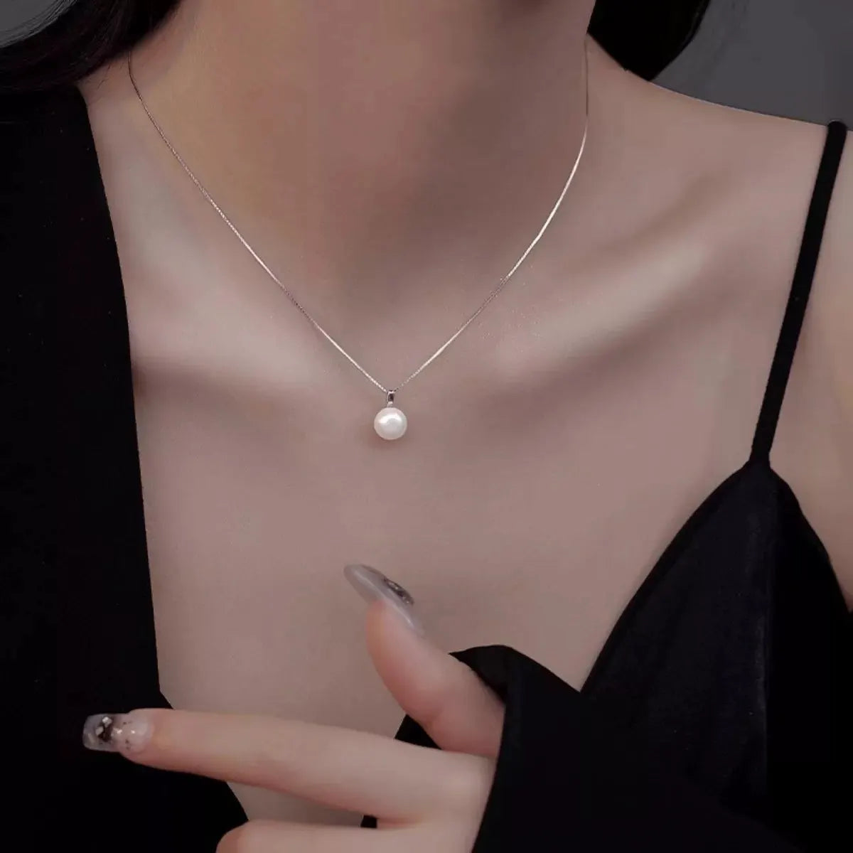 925 Sterling Silver Pearl Necklace by Partner Labels
