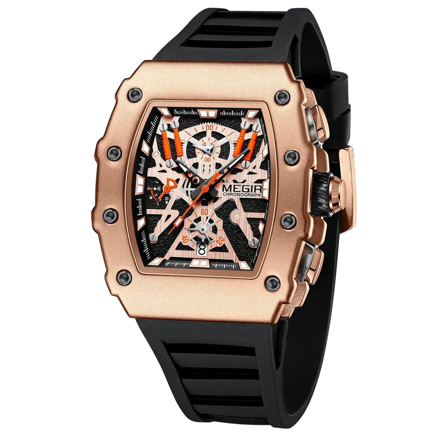 MEGIR Luxury Outdoor Sport Wristwatch for Men Silicone Waterproof Watches Quartz Military Watch Male Clock Chronograph 2218 by MEGIR WATCH GROUP