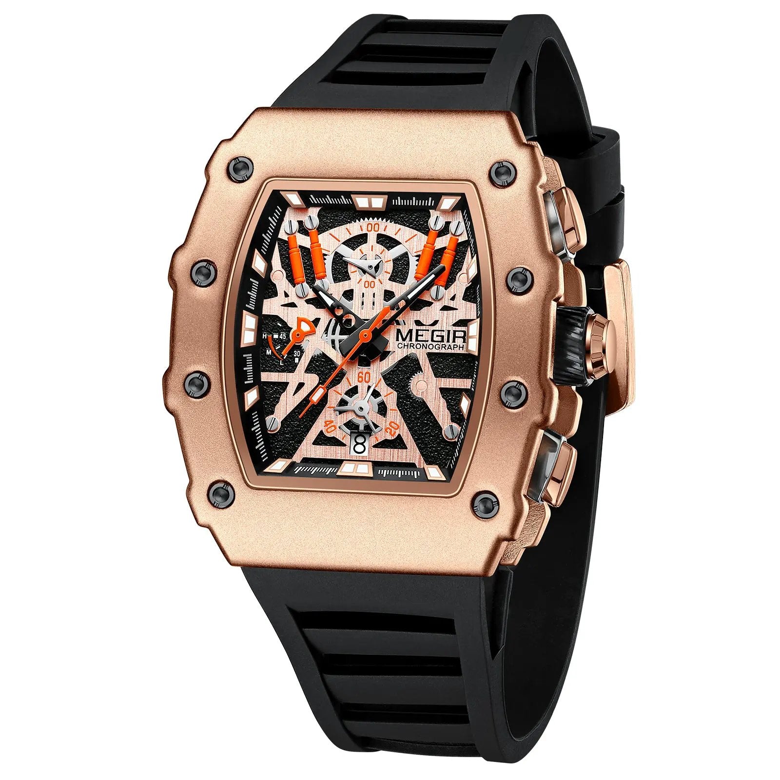 MEGIR Luxury Outdoor Sport Wristwatch for Men Silicone Waterproof Watches Quartz Military Watch Male Clock Chronograph 2218 by MEGIR WATCH GROUP