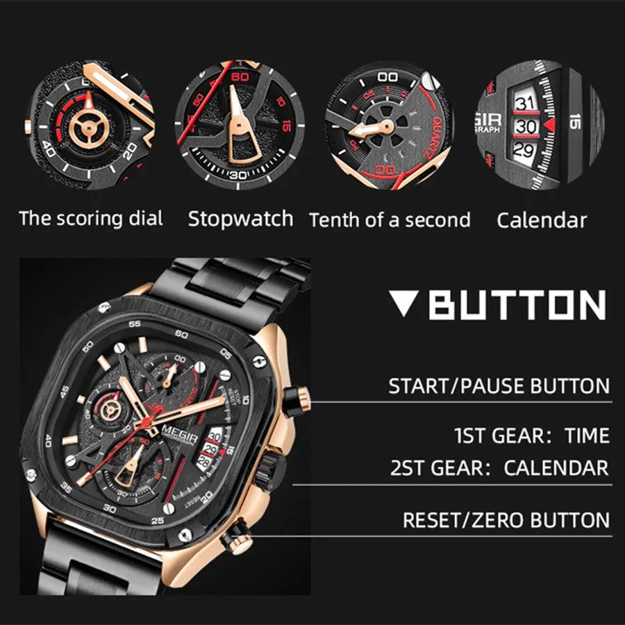 MEGIR Sports Military Watches for Men Luxury Business Casual Wristwatches Waterproof Date Clock Chronograph Reloj Hombre 2217 by MEGIR WATCH GROUP