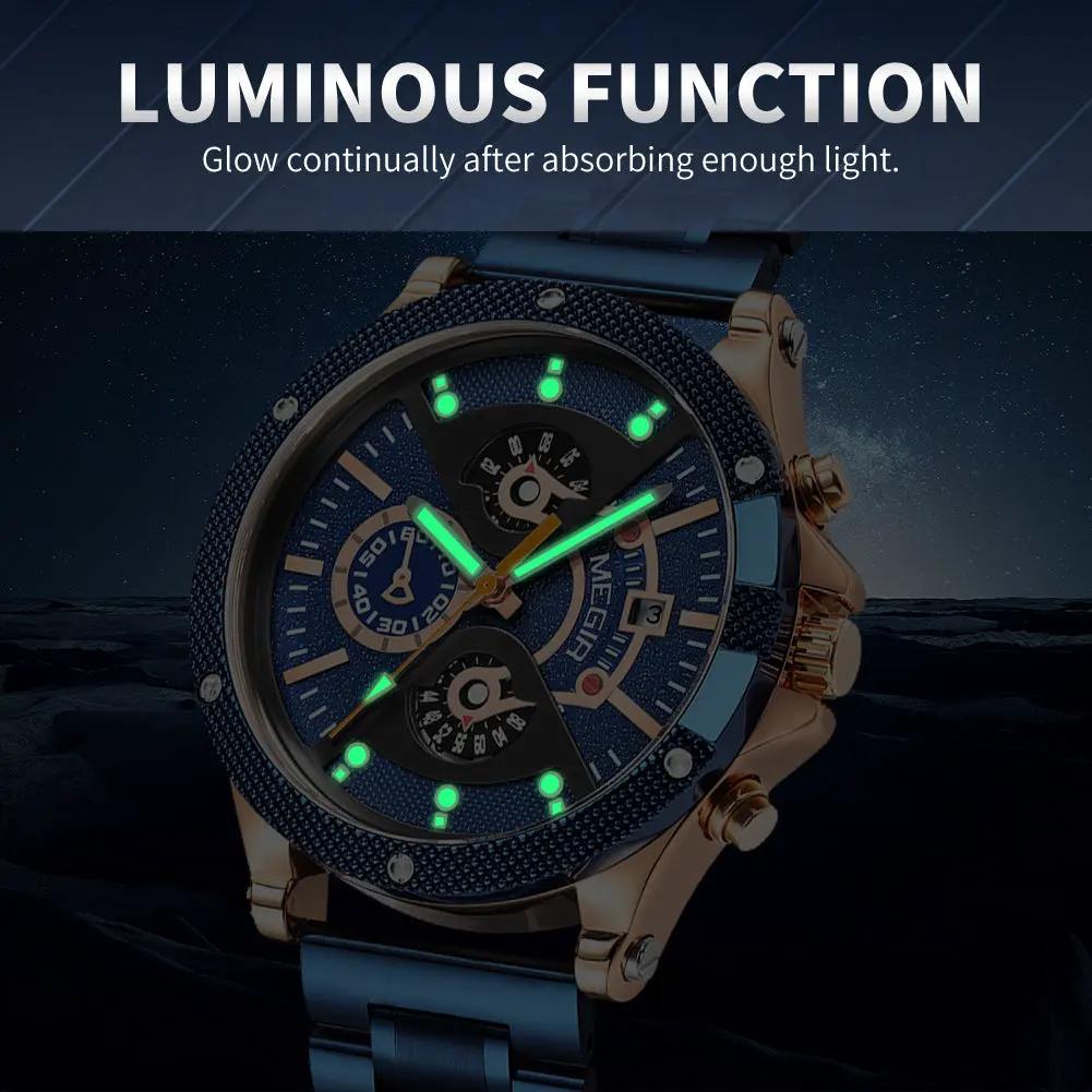 MEGIR Men's Business Watch Top Brand Luxury Quartz Wristwatch Fashion Waterproof Man Military Clock Calendar Reloj Hombre 2216 by MEGIR WATCH GROUP