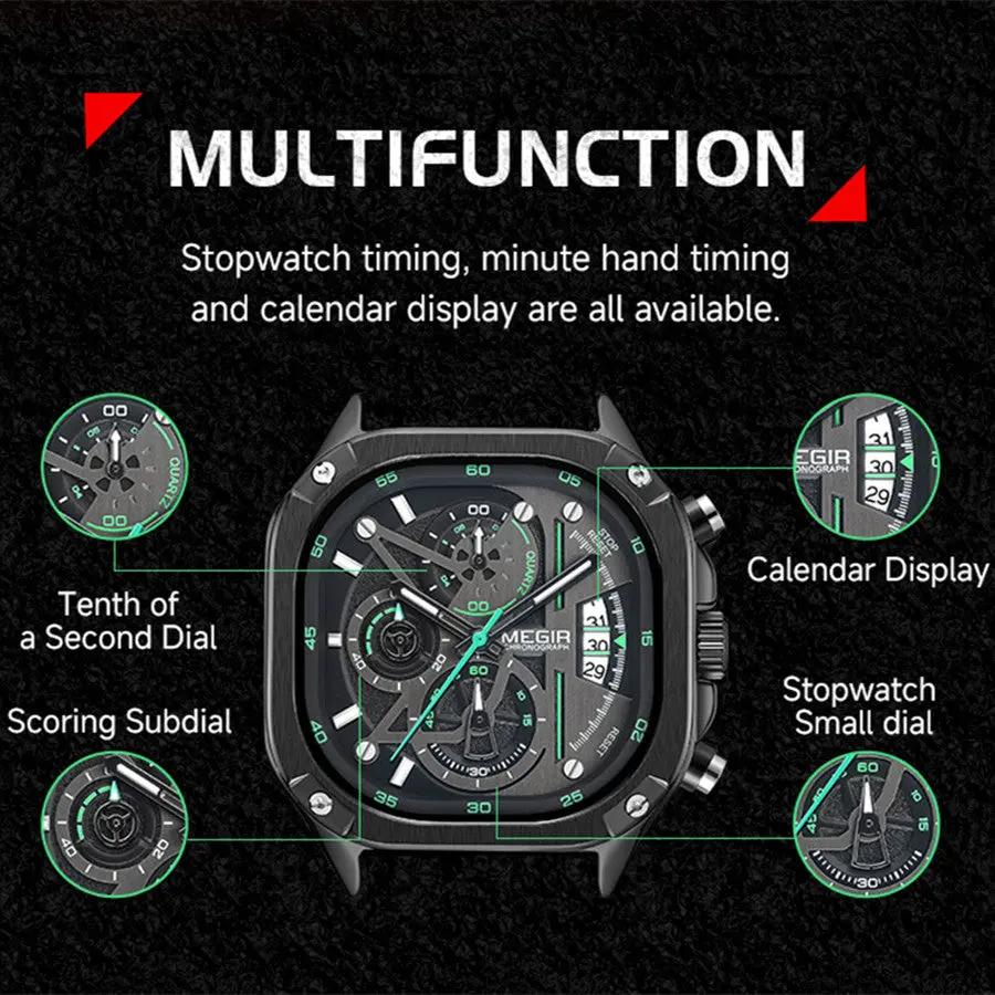MEGIR Sports Military Watches for Men Luxury Business Casual Wristwatches Waterproof Date Clock Chronograph Reloj Hombre 2217 by MEGIR WATCH GROUP