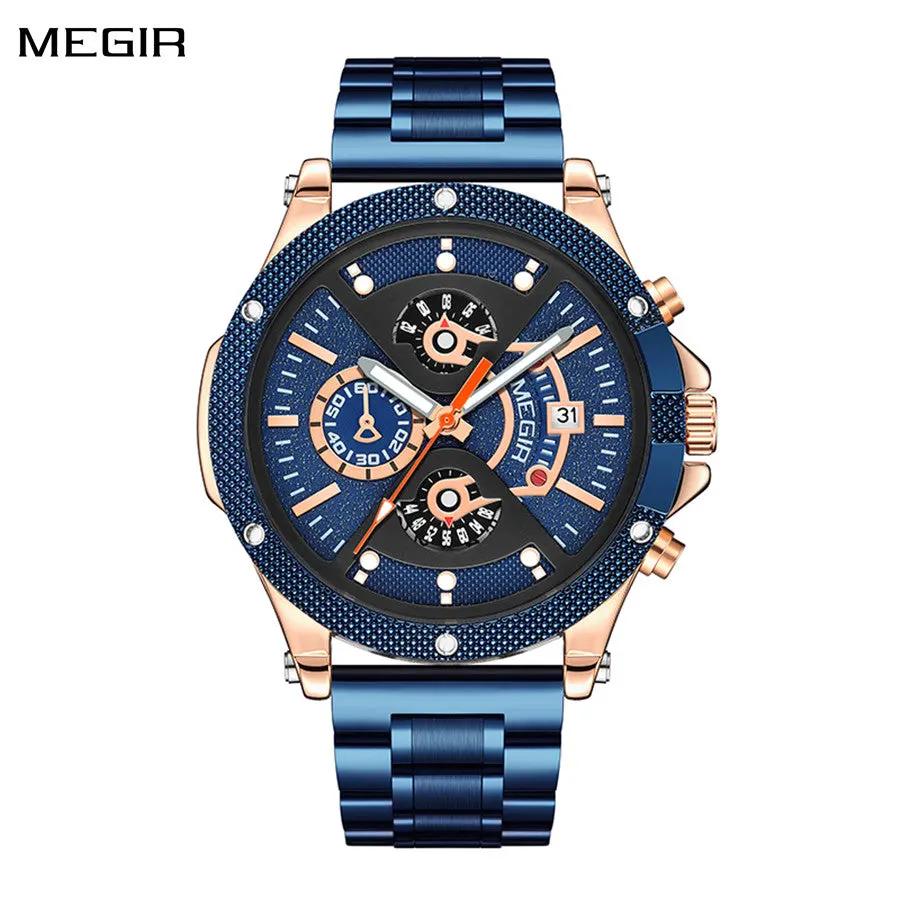 MEGIR Men's Business Watch Top Brand Luxury Quartz Wristwatch Fashion Waterproof Man Military Clock Calendar Reloj Hombre 2216 by MEGIR WATCH GROUP