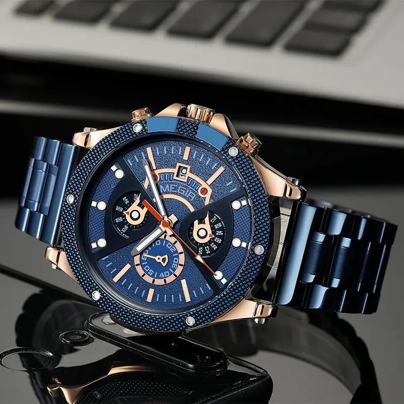 MEGIR Men's Business Watch Top Brand Luxury Quartz Wristwatch Fashion Waterproof Man Military Clock Calendar Reloj Hombre 2216 by MEGIR WATCH GROUP