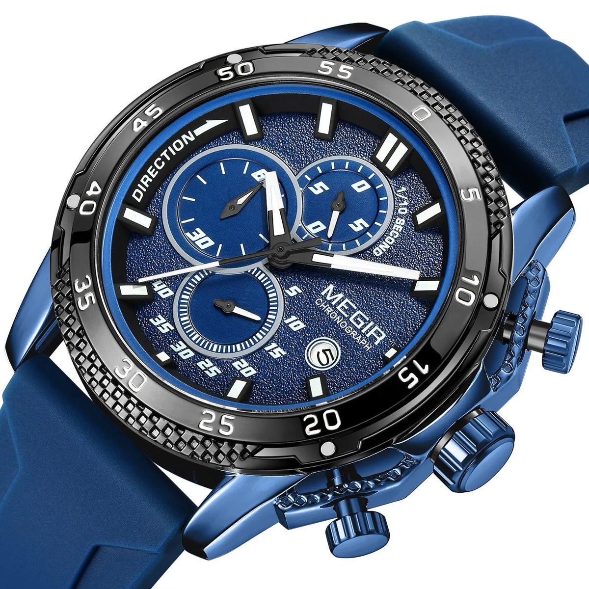 MEGIR Men's Watches Luxury Military Sport Wristwatches Waterproof Luminous Silicone Strap Quartz Chronograph Reloj Hombre 2211 by MEGIR WATCH GROUP