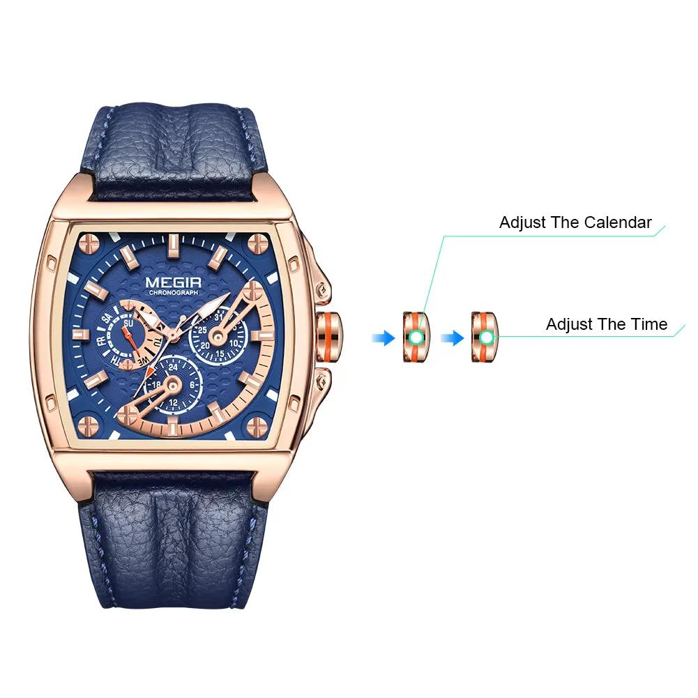 MEGIR Fashion Mens Watches Brand Luxury Waterproof Military WristWatch Leather Sport Quartz Date Weeds Clock Reloj Hombre 2204 by MEGIR WATCH GROUP