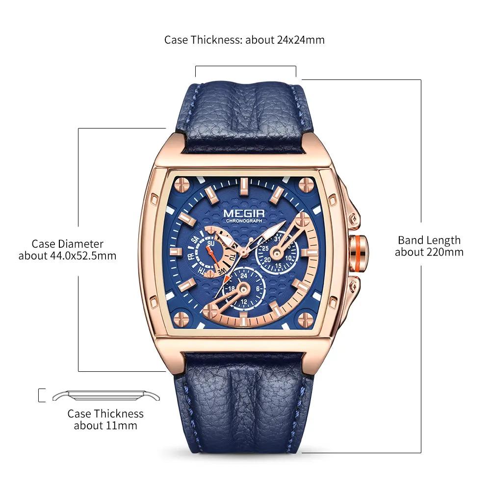 MEGIR Fashion Mens Watches Brand Luxury Waterproof Military WristWatch Leather Sport Quartz Date Weeds Clock Reloj Hombre 2204 by MEGIR WATCH GROUP