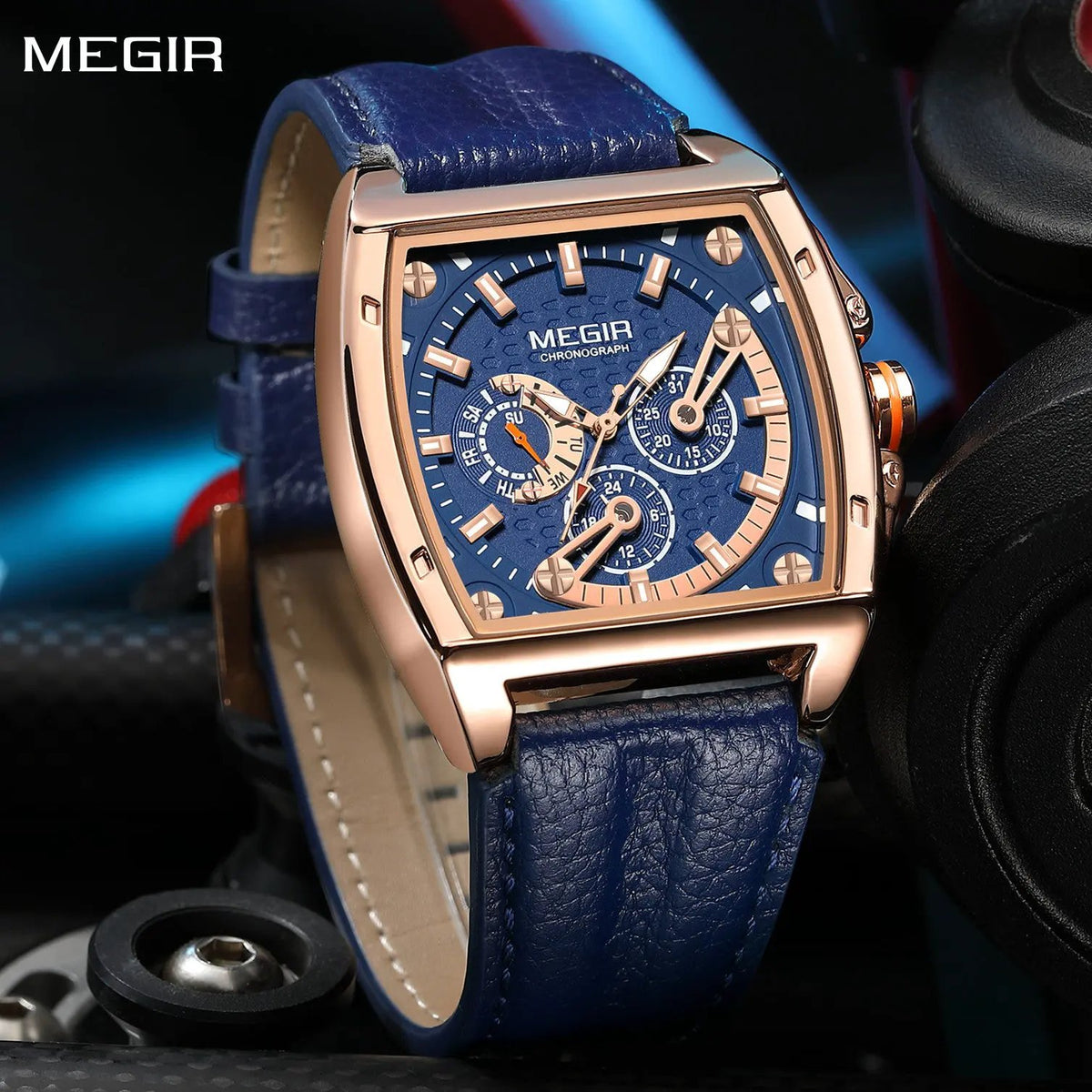 MEGIR Fashion Mens Watches Brand Luxury Waterproof Military WristWatch Leather Sport Quartz Date Weeds Clock Reloj Hombre 2204 by MEGIR WATCH GROUP