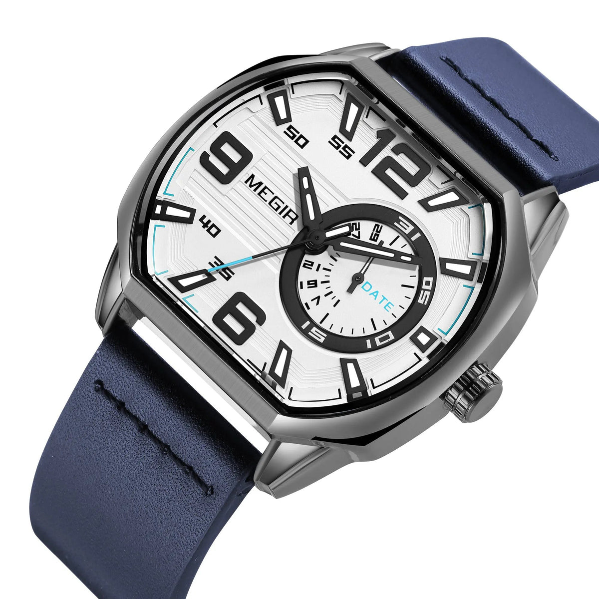 MEGIR Fashion Mens Watches Top Luxury Sport Military Watch Calendar Luminous Quartz Casual Man Wristwatch Clock Montre Homme 2201 by MEGIR WATCH GROUP