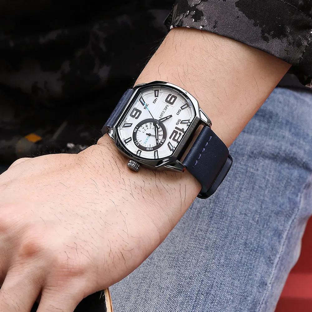 MEGIR Fashion Mens Watches Top Luxury Sport Military Watch Calendar Luminous Quartz Casual Man Wristwatch Clock Montre Homme 2201 by MEGIR WATCH GROUP