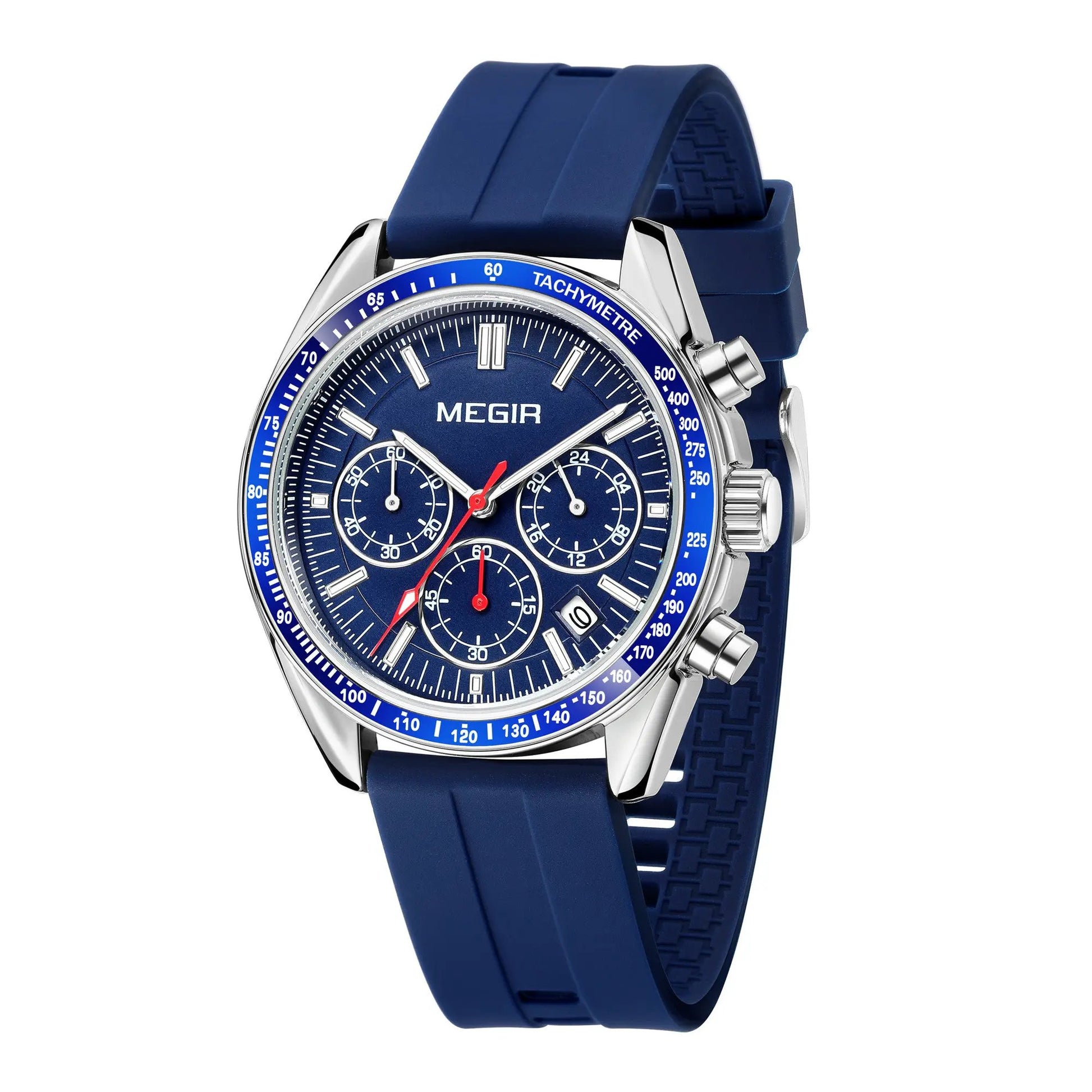 MEGIR Analog Quartz Wrist Watch Chronograph Luminous Business Sport Watches with Silicone Strap Calendar Man Clock Reloj Hombre 8105 by MEGIR WATCH GROUP