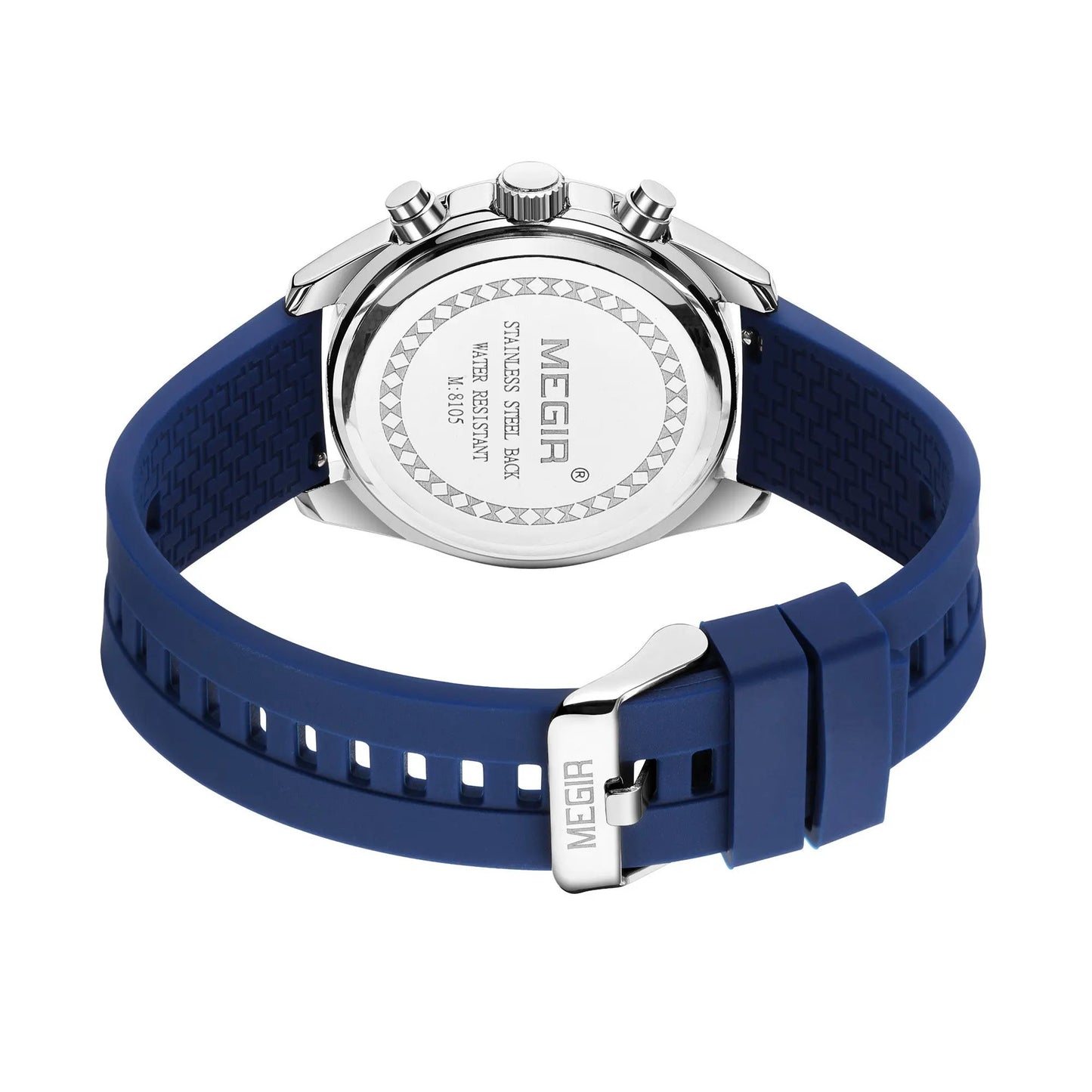 MEGIR Analog Quartz Wrist Watch Chronograph Luminous Business Sport Watches with Silicone Strap Calendar Man Clock Reloj Hombre 8105 by MEGIR WATCH GROUP