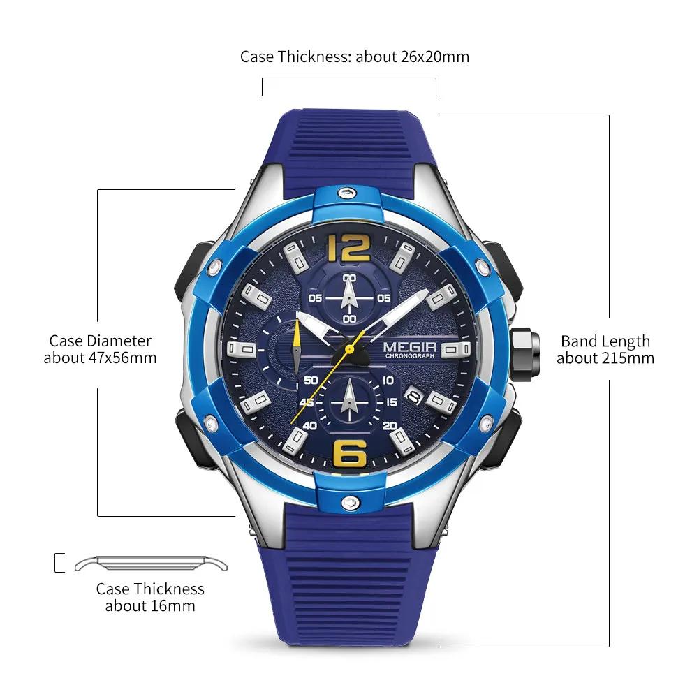 MEGIR Men's Chronograph Original Top Luxury Sports Military Watches for Men Date Luminous Wristwatches Clock Relogio Masculino 2161 by MEGIR WATCH GROUP